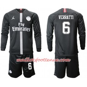 Maillot/Tenue Paris Saint-Germain VERRATTI 6 Jodan Noir Enfant Troisieme 2018/2019 Manche Longue